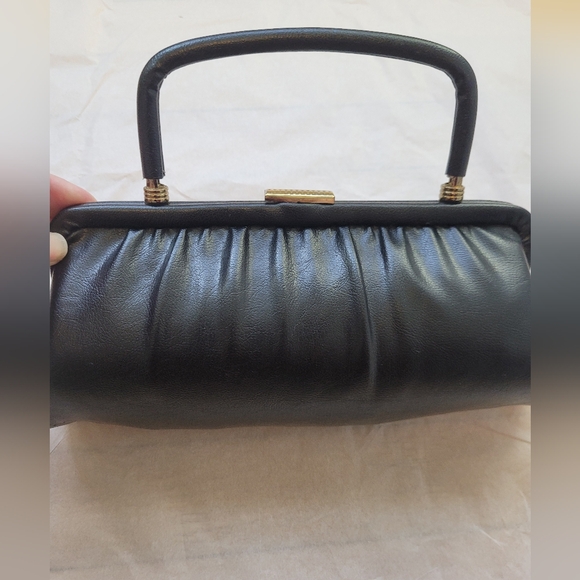Handbags - Vintage Black Leather Clutch Bag